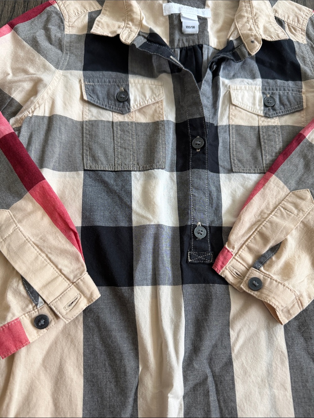 Burberry Children Button-Front Check Shirt Dress - size 5 - Picture 2 of 12